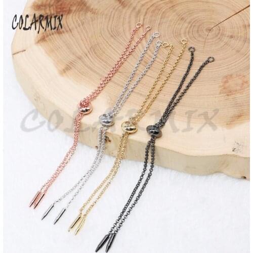 20 pieces Bracelets chain jewelry finding mix colors with bullets adjustable Gems jewelry findings 4880