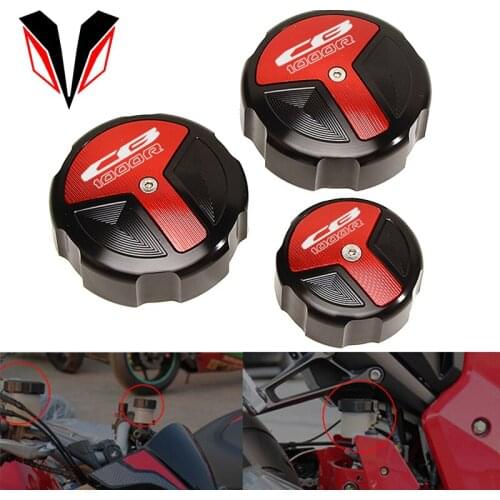 For HONDA CB1000R CB 1000 R 2009-2014 2015 2016 Motorcycle CNC Aluminum Front Rear Brake Clutch Fluid Reservoir Cover 3 Pcs Caps