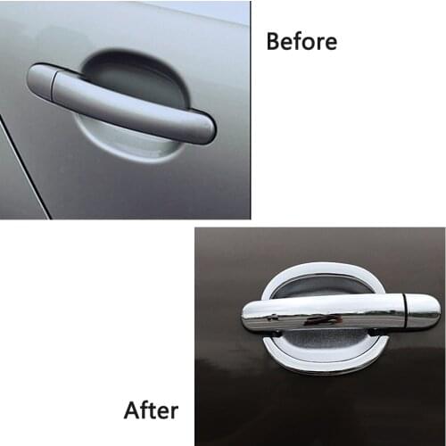 For Volkswagen VW Tiguan MK1 2007-2016 Exterior Side Door Handle Cover Moulding Chrome Door Bowl Trim Frame Bezel 2008 2009 2010