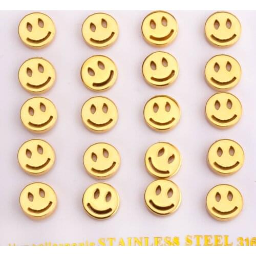 LUXUKISSKIDS F ashion Jewery 10pairs/lot Gold Color Funny Stainless Steel Small Stud Earrings For Women Fast Shipping Brincos