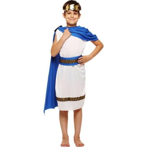 Boys Greek King Cosplay Roman Children Costumes Arabic Prince Caesar Fancy Dress Party Halloween Baby Men Athena Kids Costume