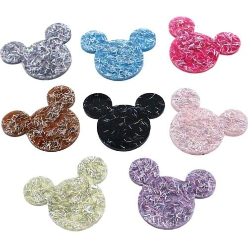 Cartoon Stripe Glitter Acrylic Planar Resins Cabochons Flatback 5pcs,DIY Craft Supplies Jewelry Accessories Material,5Yc3631