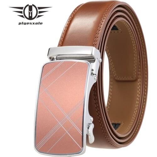 Men Belt 2021 New Fashion Designer Black Genuine Leather Belt for Men Automatic Buckle Belt 3.5cm Wide Formal Dress Belt B330