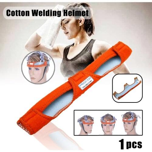 1pc Soft Antiflaming Welding Helmet Sweatband Orange Fabric Replaceable Headband Cotton Welding Soldering Hat Protective Tool