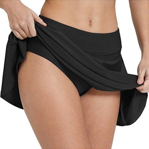 Bottom Swimdress Safety Panty Swimsuit Women High Waist Bikini Bottom Vintage Swimwear Skirt Tankini #G2