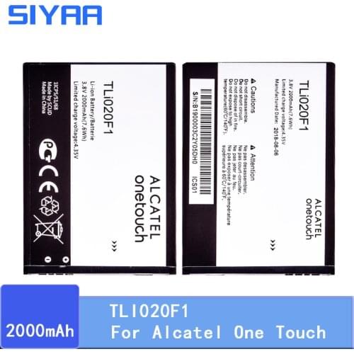 Original SIYAA TLI020F1 Battery For TCL J726T J720T Alcatel One Touch Pop 2 5042D C7 7040 OT-7040D OT-7040 Mobile Phone Bateria
