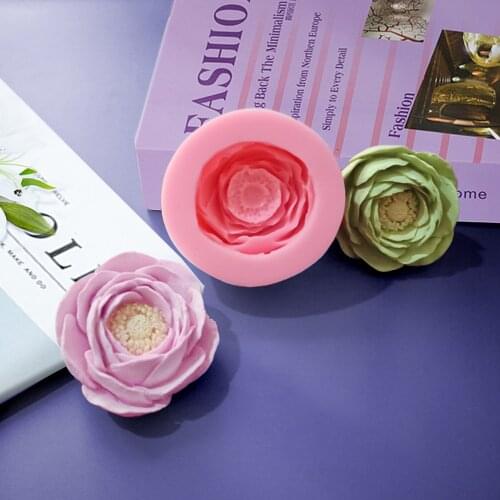 Peony Flower Handmade Soap Silicone Mold DIY Silicone Soap Molds Fondant Cake Decor Chocolate Mold Candle Plaster Silicone Mold