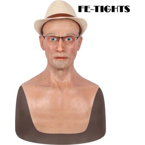 Chars)Crossdress Full Head Realistic Silicone Old Man Mask Male Disguise Party Masks Masquerade Cosplay Prop Transgender Mask