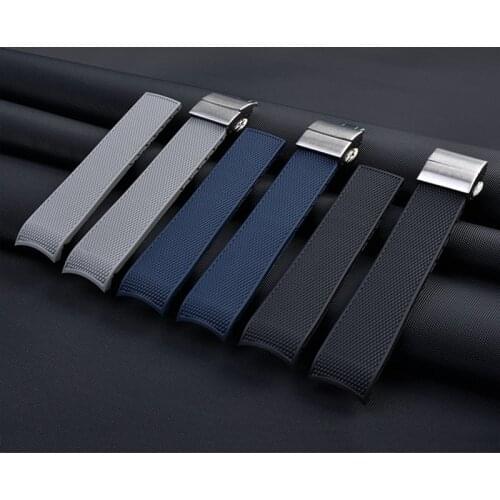 21mm Rubber Silicone Watch Strap Waterproof Watchband for Longines master Conquest L3 742/644 Sport Diving Watch Accessories