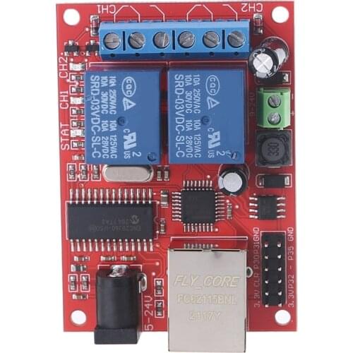 LAN Ethernet 2 Way Relay Board Delay Switch TCP/UDP Controller Module WEB Server