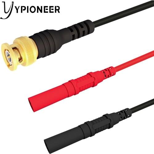 YPioneer P1065 Gold plated Pure Copper BNC Male Plug to 4mm Safe Straight Banana Plug Test Lead for Oscilloscope Testing