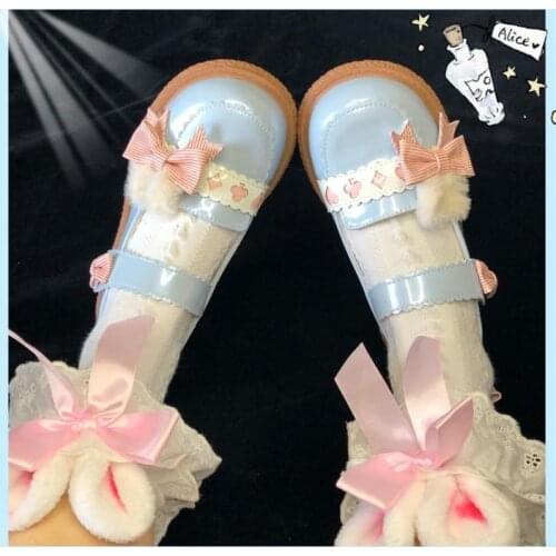 Big Size 41 Mid Heel Sweet Girls Female Bowknot Kawaii Tea Party Japanese Feminine Cute Anime Lolita Student Jk Uniform Shoes