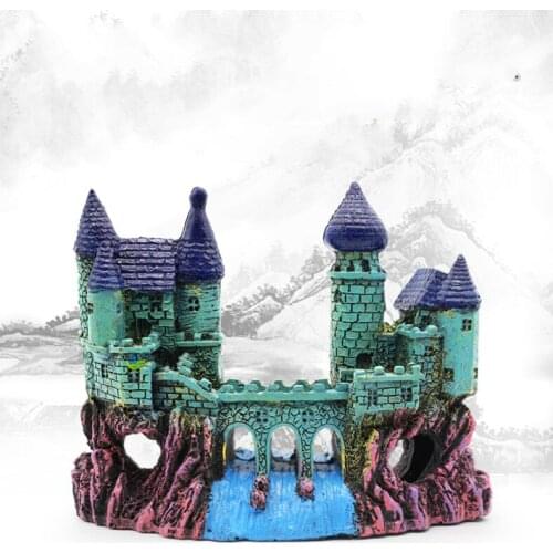 Fish tank decoration aquarium landscape decoration simulation European style castle rockery villa house hollow Castle