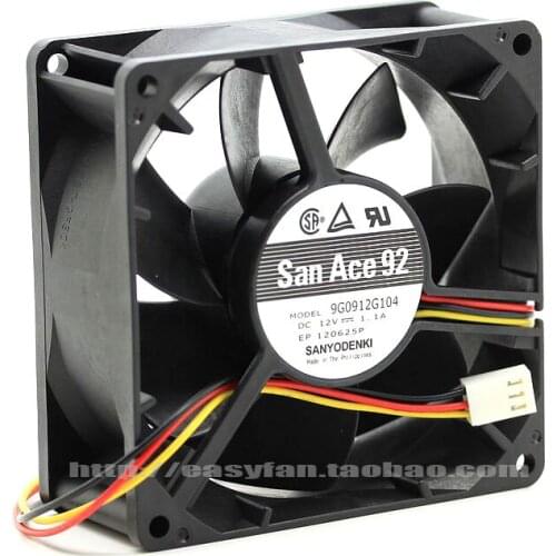 Sanyo Denki 9G0912G104 DC 12V 1.1A 90x90x38mm Server Cooling Fan