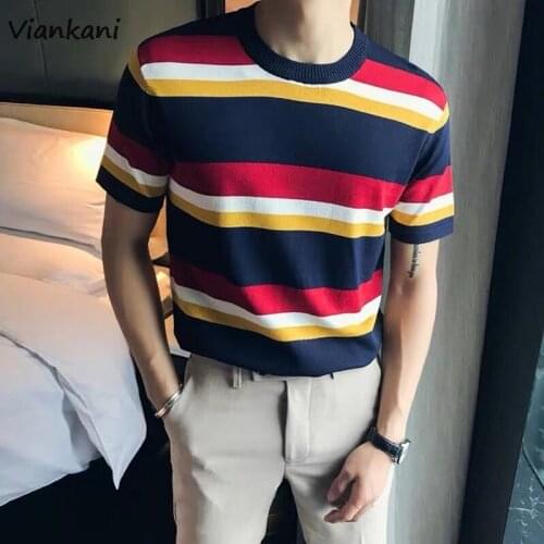 Мужские полосаты футболки Viankani China At AliExpress
