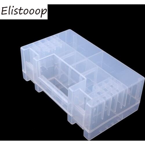 High Quality Hard Plastic Anti Impact Wear Resistant Storage Box Battery Case Organizer Clear Inner Compartment Holder AA AAA