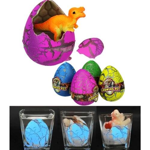5Pcs Large Colorful Water Hatching Inflation Dinosaur Egg Novelty Gag Toys Egg Surprise Watercolor Cracks Grow Egg Dinosaur Toy