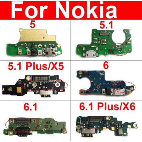 USB Charging Dock Port Board For Nokia 6 X6 6.1 X7 7 7.1 Plus TA-1000 TA-1003 TA-1025 TA-1039 Charger Jack Board Repair Parts