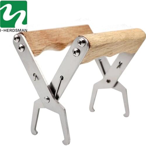 1 Pcs Portable Wooden Handle Honeycomb Frame With Lifter Grip Bee Frame Bracket Lifter Grip Tool Beekeeping Special Equipment