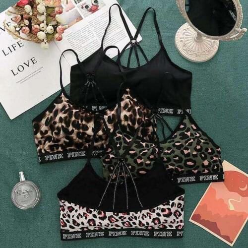 Lingerie Leopard Print Bras for Women Sexy Underwear Feminina Wire Free Push Up Bralette Lady Bra Tube Crop Tops Brassiere