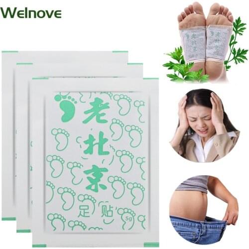 10pcs Detox Foot Patches Wormwood Bamboo Charcoal Pads Adhesive Foot Care Tool Improve Sleep Slimming Weight Loss Foot Sticker