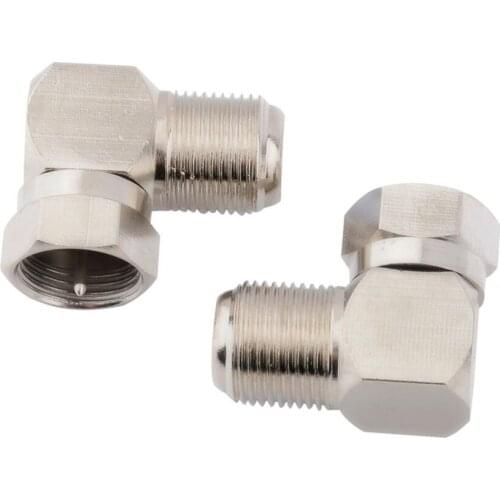 10PCS Aluminium Alloy Right Angle TV Aerial Antenna Plug Connector Adapter Plug To Socket Coax Cable
