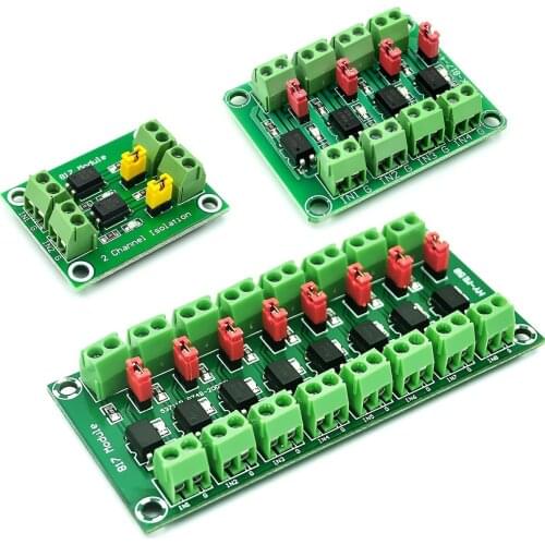 2 4 8 Channel PC817 Optocoupler Isolation Board Voltage Converter Adapter Module 3.6-30V Driver Photoelectric Isolated Module