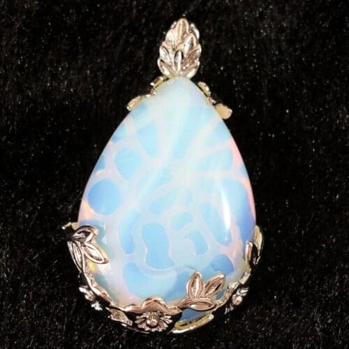 2pcs wholesale price 27*30mm teardrop opal waterdrop shape pendant fit diy long chain jewelry necklaces for women pendants B865