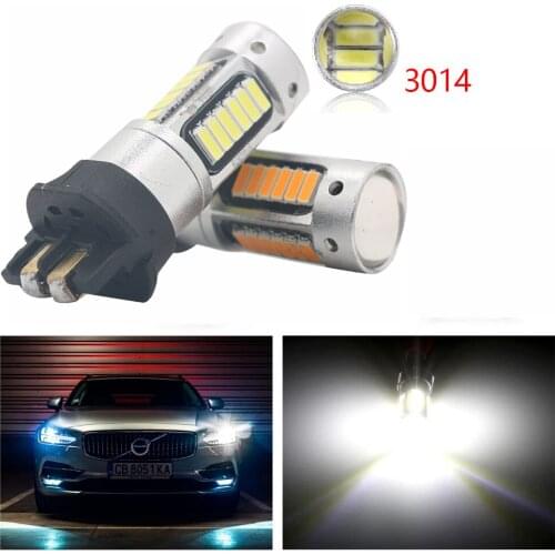 2Pcs White 30SMD 4014 PW24W T10 H3 LED Bulbs For Front Lights