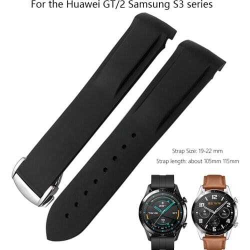 20mm 22mm Rubber Watch Strap Black Blue Orange Watch Bands for Huawei GT2 Samsung Galaxy IWC Seiko Rolex Omega Tissot Bracelets