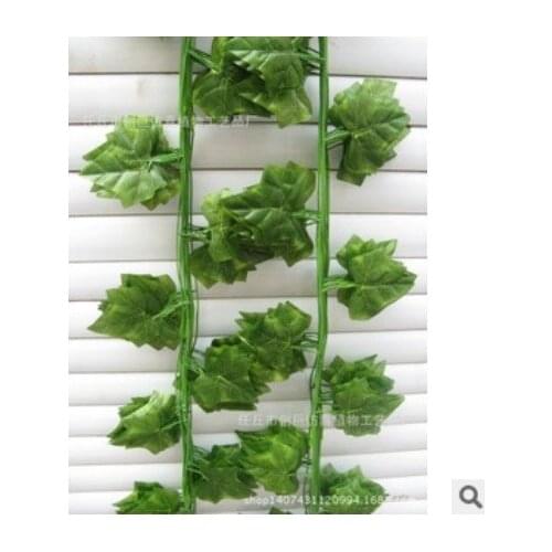 24 pcs/lot)240cm Chrismas decoration fake silk vines wedding grape vine leaves wall decoration