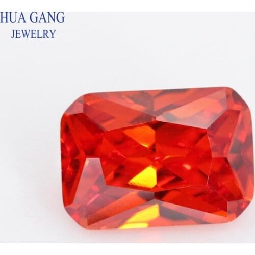 5A Orange Octangle Shape Cut CZ Stone Synthetic Gems Cubic Zirconia For Jewelry Size 3x4~18x25mm Free Shipping