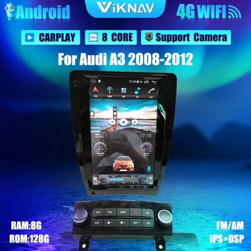 12.1inch Android Vertical Screen DVD Multimedia Player Car Radio For Audi A3 2008-2012 Auto Stereo GPS Navigation 2din