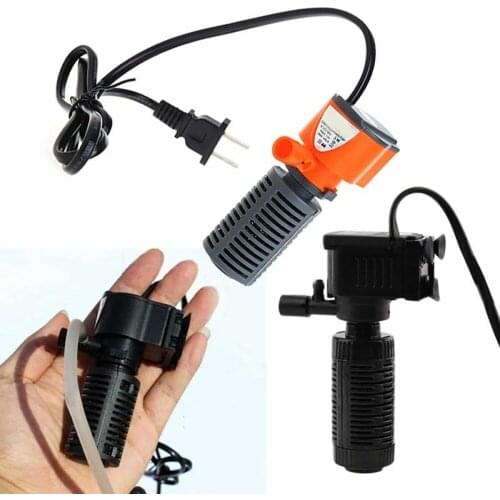 3 in 1 Silent Aquarium Filter Oxygen Submersible Oxygen Internal Water Pump Filter Cleaner Tools for Fish Tank
