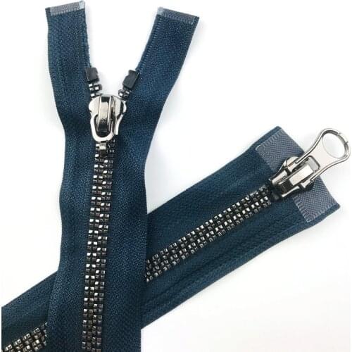 No. 8 resin plum blossom Zippers for sewing bright silver teeth double tail 120CM down jacket zipper fashion accessories FC154