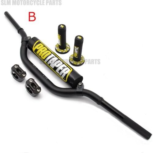 Motorcycle Handlebar 825mm Black Pads For PRO Taper Handle Grips CNC Handlebar Clamp Pit Bike Motocross 28MM