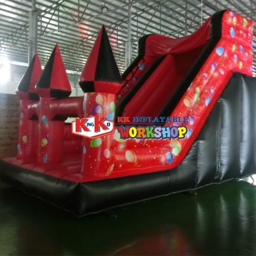 Amusement park kids inflatable red slide with blower, Bouncing Castle Slide