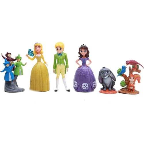Disney Hot Movies 6pcs/set 7-12cm Princess Sofia The First PVC Anime Action Figures Toys Cartoon Cute Dolls For Kids Girls Gift