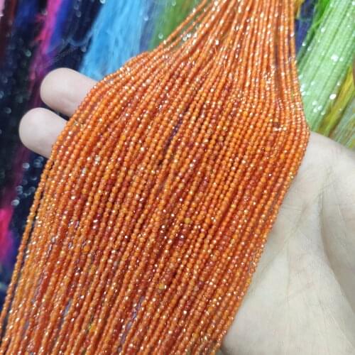 2 3 4 MM Faceted Zircon Round Orange Cubic Zirconia Tiny Beads For DIY Bracelet Jewelry Making Accessories 15