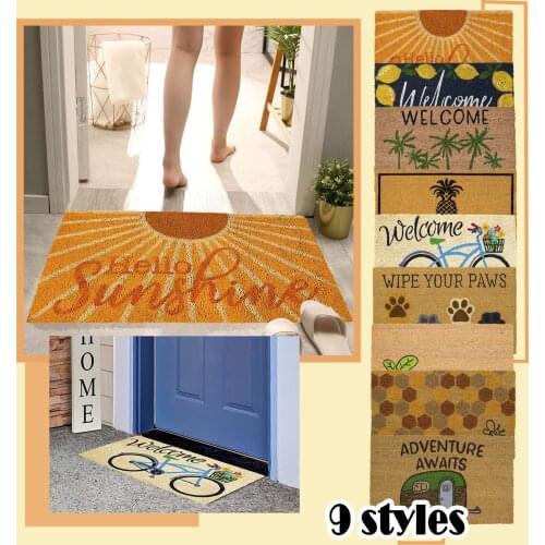 Home Decorative Front Door Mat Entrance Doormat 40x60cm Polyester Black Brown TPR Rubber Non Slip Floor Mat Carpet Welcome Mats