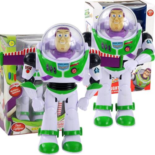 28cm Toy Story Action Figures Buzz Lightyear Wings Talking Walking Operated Multi Function Robot Model Toy Children Gifts