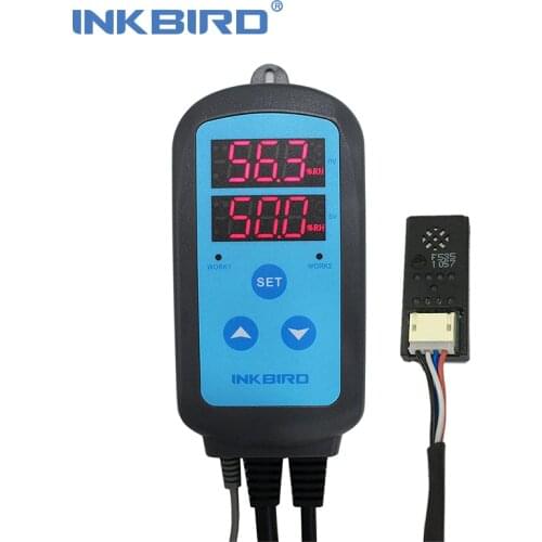 Inkbird IHC-200 Pre-wired Digital Dural Stage Humidity Controller, Dehumidification Humidifaction Control for Humidifier and Fan