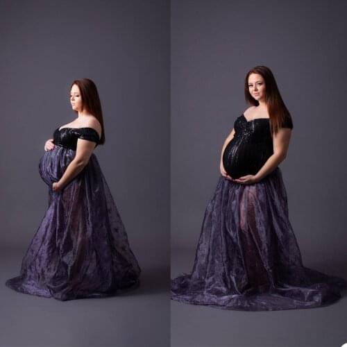 Bridal Tulle Maternity Robes Sexy Off Shoulder Custom Made Pregnant Women Evening Dresses Photo Shoot Birthday Party Bathrobe