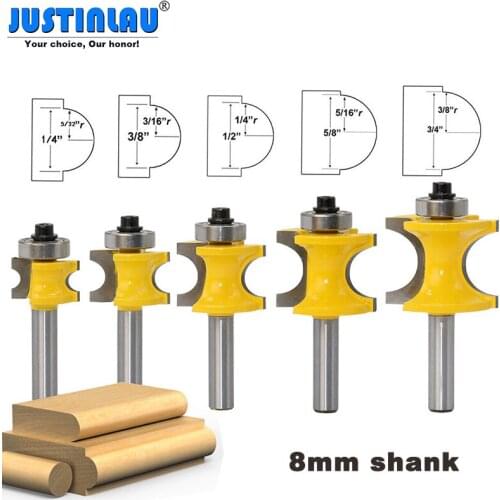 Brand New 8mm Shank Bearing Milling Cutter Positive Semicircular Cutter Ball Engraving Machine Woodworking Tool Milling Cutter