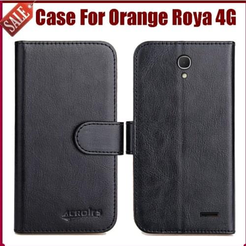 Hot Sale! Orange Roya 4G Case 6 Colors High Quality Flip Leather Exclusive Protective Cover Phone Bag Free Shipping