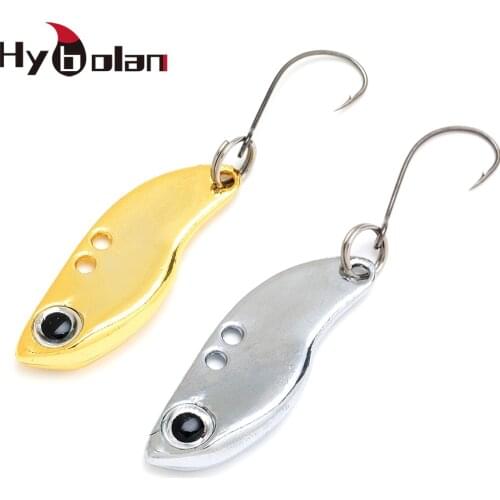 HYBOLAN Metal VIB Fishing Lure Hard Baits Spoon 3G/4G/5.5G Single hook Artificial Fishing Tackle Pesca Peche Trout bass 1pcs