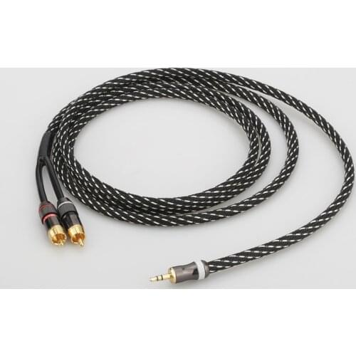Audiocrast 3.5mm to RCA Cable 2-Male RCA to AUX Cable 99.99% 4N-OFC 1/8 to RCA Stereo Cable Audiophiles Headphone RCA Cable