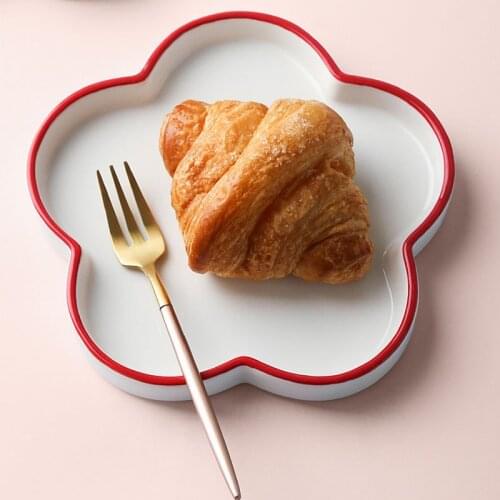 Toast Ceramic Plates Bread Snack Tray Plate Breakfast Dish Flower Pattern Plate Plateau For Kicthenтарелки Для Еды 접시 Prato