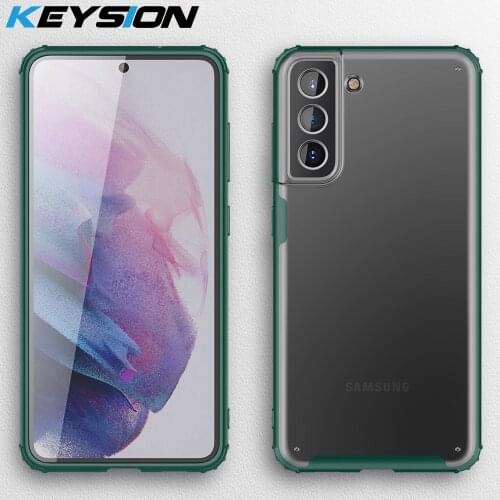 KEYSION Fashion Matte Phone Case for Samsung S21 FE S21 Ultra 5G Transparent Shockproof Back Cover for Galaxy S21 Fan Edition