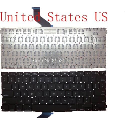 Laptop Keyboard For Apple For MACBOOK A1425 MD212 MD213 V128385ES New Black Without Frame United States US No Backlit Film